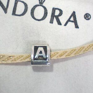 Pandora Sterling Silver Alphabet Block Letter A Initial Charm 790323A
